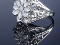 انگشتر طلای سفید زیتون