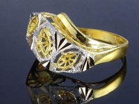 انگشتر فیوژن طلای دو رنگ مشبک