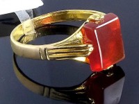 انگشتر طلا و عقیق سرخ