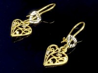 گوشواره ملیله طلا طرح قلب