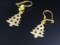 گوشواره طلای لیزری طرح کاج