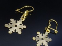 گوشواره طلای لیزری طرح برف