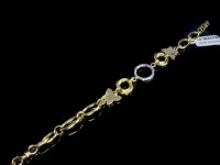 دستبند طلای دو رنگ طرح پروانه