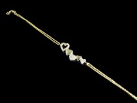 دستبند فانتزی طلا طرح 5 قلبی