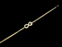 دستبند فانتزی طلا طرح بی نهایت و چشم نظر