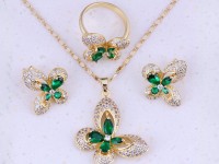 نیم ست جواهری طلا طرح پروانه