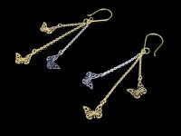 گوشواره آویز طرح پروانه