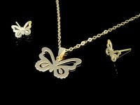 نیم ست طلا طرح پروانه