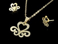 نیم ست لیزری طلا طرح قلب