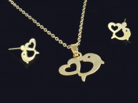 نیم ست لیزری طلا طرح دلفین