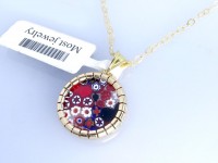 مدال آویز طلای فلورکس با سنگ موارنو