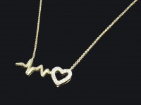 گردنبند فانتزی طلا طرح قلب و ضربان