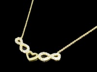 گردنبند فانتزی طلا طرح قلب و بی نهایت