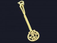 آویز ساعت طلا طرح گل و پروانه