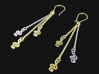 گوشواره طلا طرح سل موسیقی