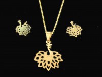 نیم ست طلا طرح طاووس