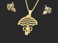 نیم ست فانتزی طلا طرح چتر