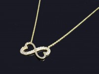 گردنبند فانتزی طلای 18 عیار طرح قلب و بی نهایت