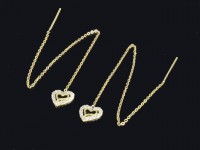 گوشواره بخیه ای طلا طرح قلب