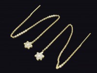 گوشواره بخیه طلا طرح ستاره