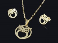 نیم ست طلا طرح جغد