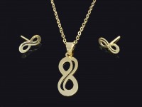 نیم ست ظریف طلا طرح بی نهایت