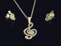 نیم ست طلا طرح سل و قلب