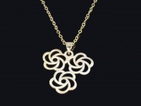 مدال و زنجیر طلا طرح گل