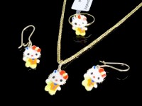 نیم ست بچگانه طلا طرح کیتی