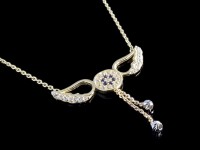 گردنبند طلا طرح بال فرشته و چشم نظر