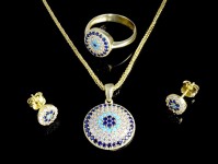 نیم ست طلای چشم نظر فیروزه ای