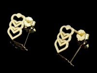 گلگوش طلا طرح سه قلبی