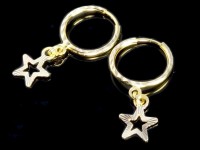 گوشواره حلقه ای طلا طرح ستاره