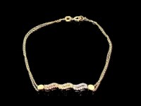 دستبند فانتزی طلای سه رنگ طرح ایتالیایی