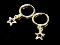 گوشواره حلقه ای طلا طرح ستاره