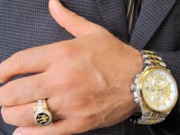 انگشتر طلای مردانه طرح رولکس