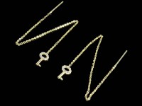 گوشواره بخیه ای طلا طرح کلید