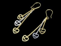 گوشواره آویز طلا طرح قلب و ضربان