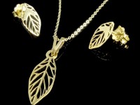 نیم ست طلا طرح برگ