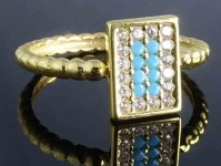 انگشتر طلای چشم نظر مربعی