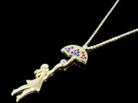 گردنبند طلای چتر و آدمک