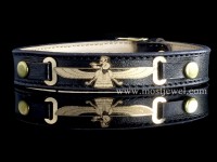 دستبند طلا و چرم  فروهر