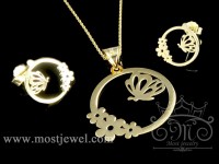 نیمست طلای گل و پروانه