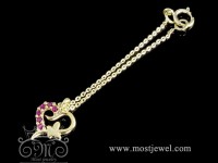 آویز ساعت طلا قلب و پروانه