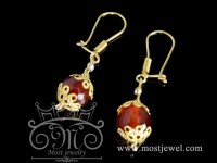 گوشواره طلا و سنگ عقیق