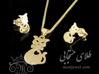 نیم ست طلای گربه