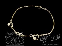 دستبند طلای قلب و بی نهایت