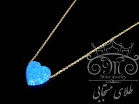 گردنبند سنگ اپال طرح قلب
