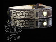 دستبند چرم و طلا ورساچی