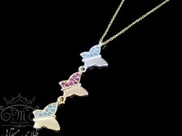 گردنبند پروانه سه تایی طلا